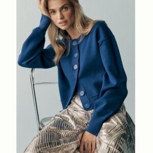 Anthropologie Blue Cardigan